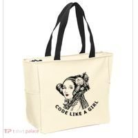 Ada Lovelace Code Like A Girl Tote Bag thumb 2