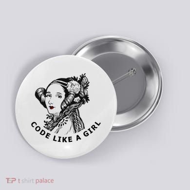Ada Lovelace Code Like A Girl Button