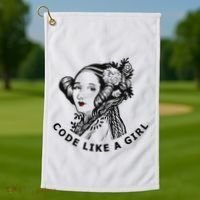 Ada Lovelace Code Like A Girl Golf Towel thumb 1