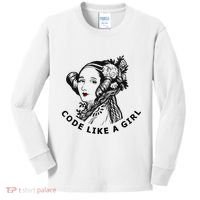 Ada Lovelace Code Like A Girl Kids Long Sleeve Shirt thumb 0