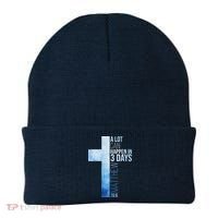 A Lot Can Happen In 3 Days Easter Cross Christianity Beanie thumb 0