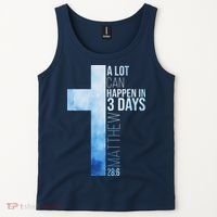 A Lot Can Happen In 3 Days Easter Cross Christianity Tank Top thumb 2