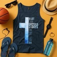 A Lot Can Happen In 3 Days Easter Cross Christianity Tank Top thumb 4