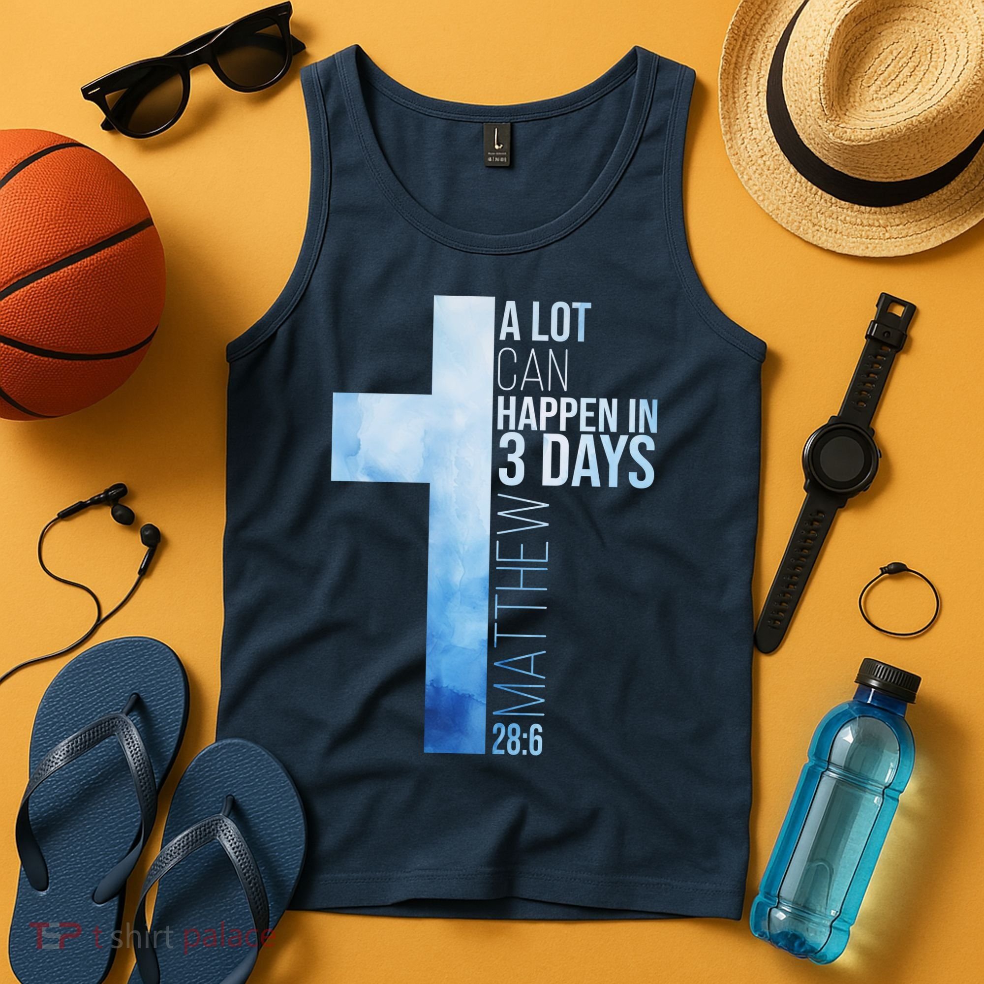 A Lot Can Happen In 3 Days Easter Cross Christianity Tank Top