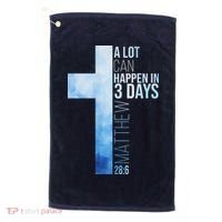 A Lot Can Happen In 3 Days Easter Cross Christianity Golf Towel thumb 0