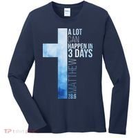 A Lot Can Happen In 3 Days Easter Cross Christianity Women's Long Sleeve Shirt thumb 0