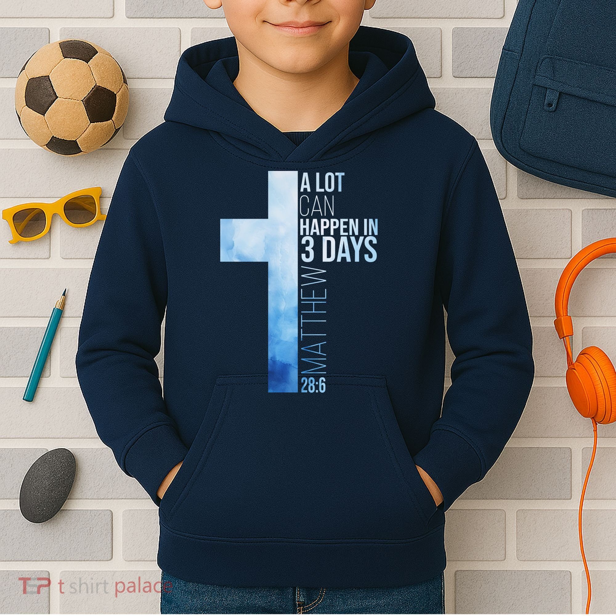 A Lot Can Happen In 3 Days Easter Cross Christianity Kids Hoodie