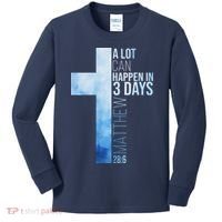 A Lot Can Happen In 3 Days Easter Cross Christianity Kids Long Sleeve Shirt thumb 0