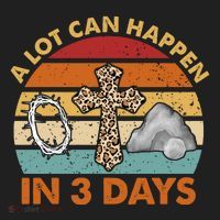 A Lot Can Happen In 3 Days Easter Retro Sunset Women's Sweatshirt thumb 2