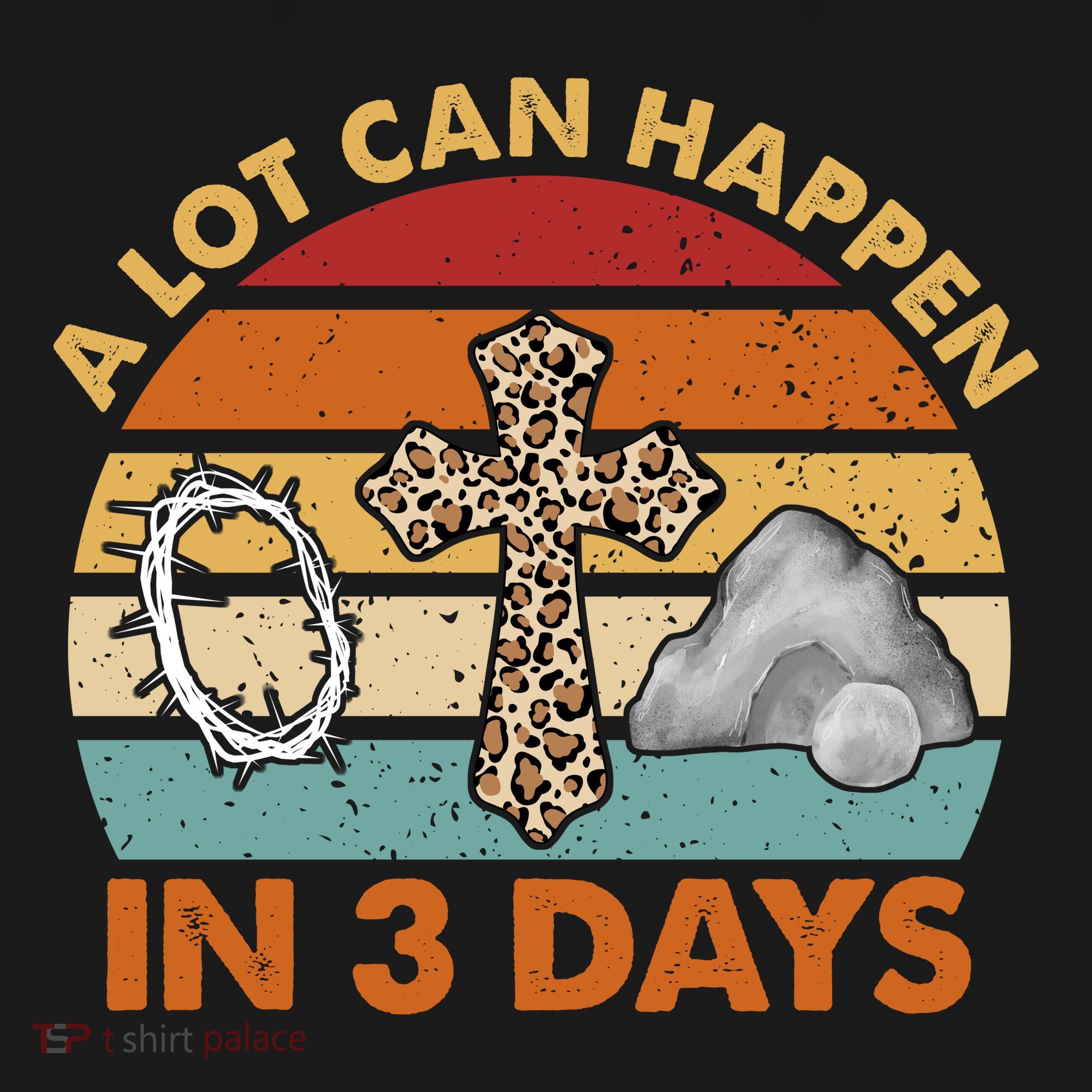 A Lot Can Happen In 3 Days Easter Retro Sunset Apron
