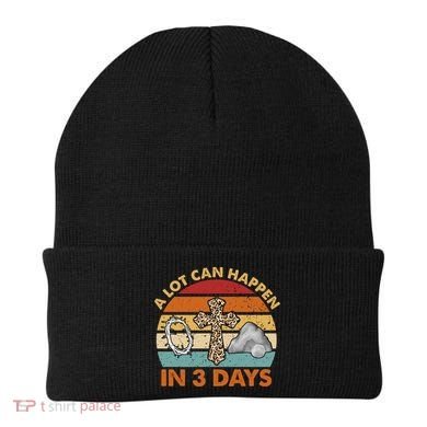 A Lot Can Happen In 3 Days Easter Retro Sunset Beanie