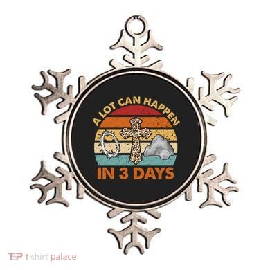 A Lot Can Happen In 3 Days Easter Retro Sunset Ornament