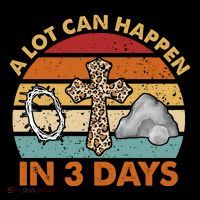 A Lot Can Happen In 3 Days Easter Retro Sunset Ornament thumb 1