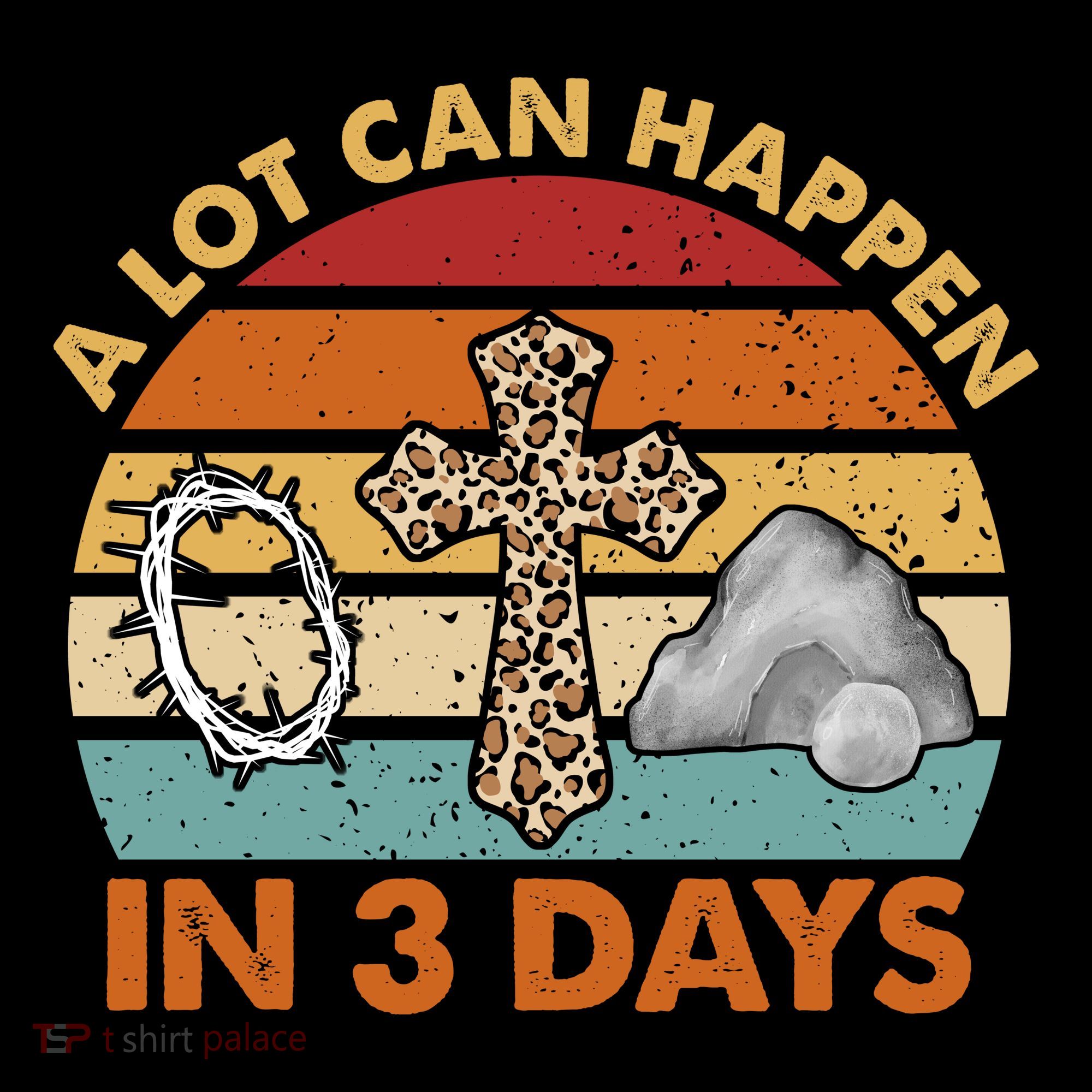 A Lot Can Happen In 3 Days Easter Retro Sunset Women's Tank Top