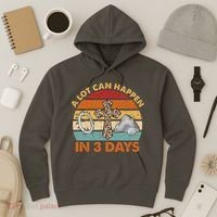 A Lot Can Happen In 3 Days Easter Retro Sunset Hoodie thumb 3