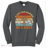 A Lot Can Happen In 3 Days Easter Retro Sunset Sweatshirt thumb 0