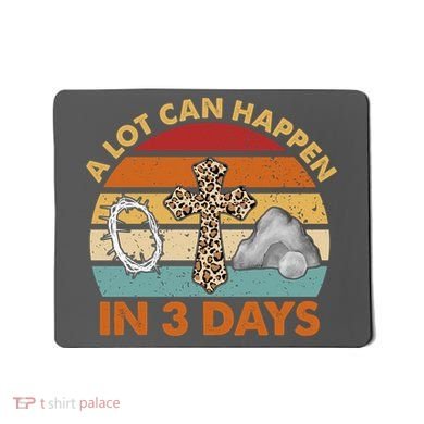 A Lot Can Happen In 3 Days Easter Retro Sunset Mousepad