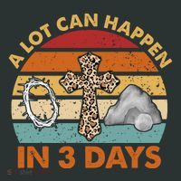 A Lot Can Happen In 3 Days Easter Retro Sunset Baby Bodysuit thumb 2