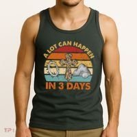 A Lot Can Happen In 3 Days Easter Retro Sunset Tank Top thumb 3