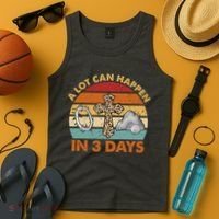 A Lot Can Happen In 3 Days Easter Retro Sunset Tank Top thumb 4