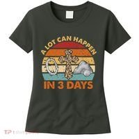 A Lot Can Happen In 3 Days Easter Retro Sunset Women's T-Shirt thumb 0