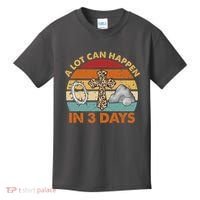 A Lot Can Happen In 3 Days Easter Retro Sunset Kids T-Shirt thumb 0