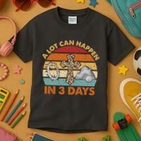 A Lot Can Happen In 3 Days Easter Retro Sunset Kids T-Shirt thumb 3