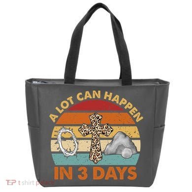 A Lot Can Happen In 3 Days Easter Retro Sunset Tote Bag