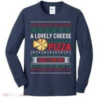 A Lovely Cheese Pizza Just For Me Ugly Christmas Kids Long Sleeve Shirt thumb 0