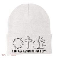 A Lot Can Happen In Just 3 Days Jesus Easter Beanie thumb 0