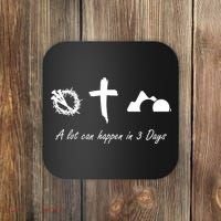 A Lot Can Happen In 3 Days Jesus Cross Easter Christian Coaster thumb 0