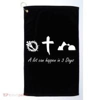 A Lot Can Happen In 3 Days Jesus Cross Easter Christian Golf Towel thumb 0