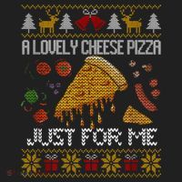 A Lovely Cheese Pizza Just For Me Christmas Ugly Alone Home Golf Towel thumb 3