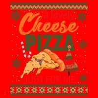 A Lovely Cheese Pizza Just For Me Alone Home Christmas Gift Santa Hat thumb 1