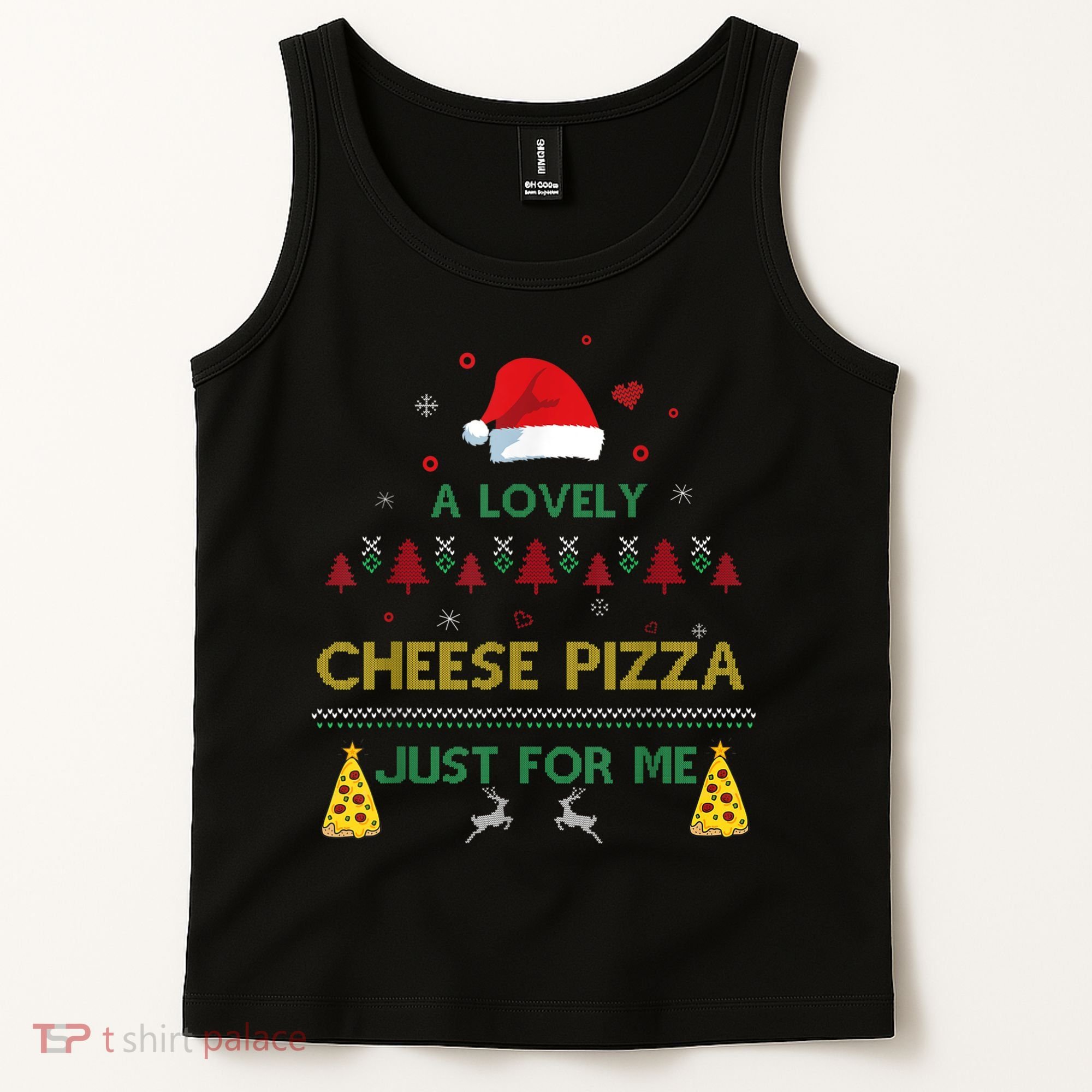 A Lovely Cheese Pizza Alone Funny Kevin X Mas Home Christmas Tank Top