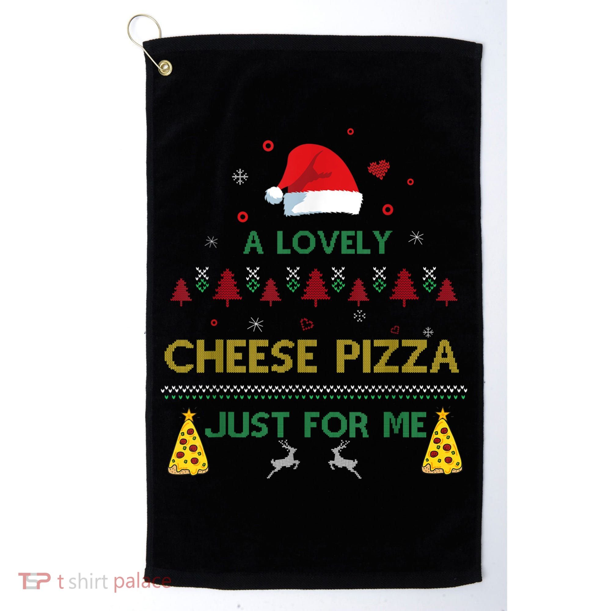 A Lovely Cheese Pizza Alone Funny Kevin X Mas Home Christmas Golf Towel
