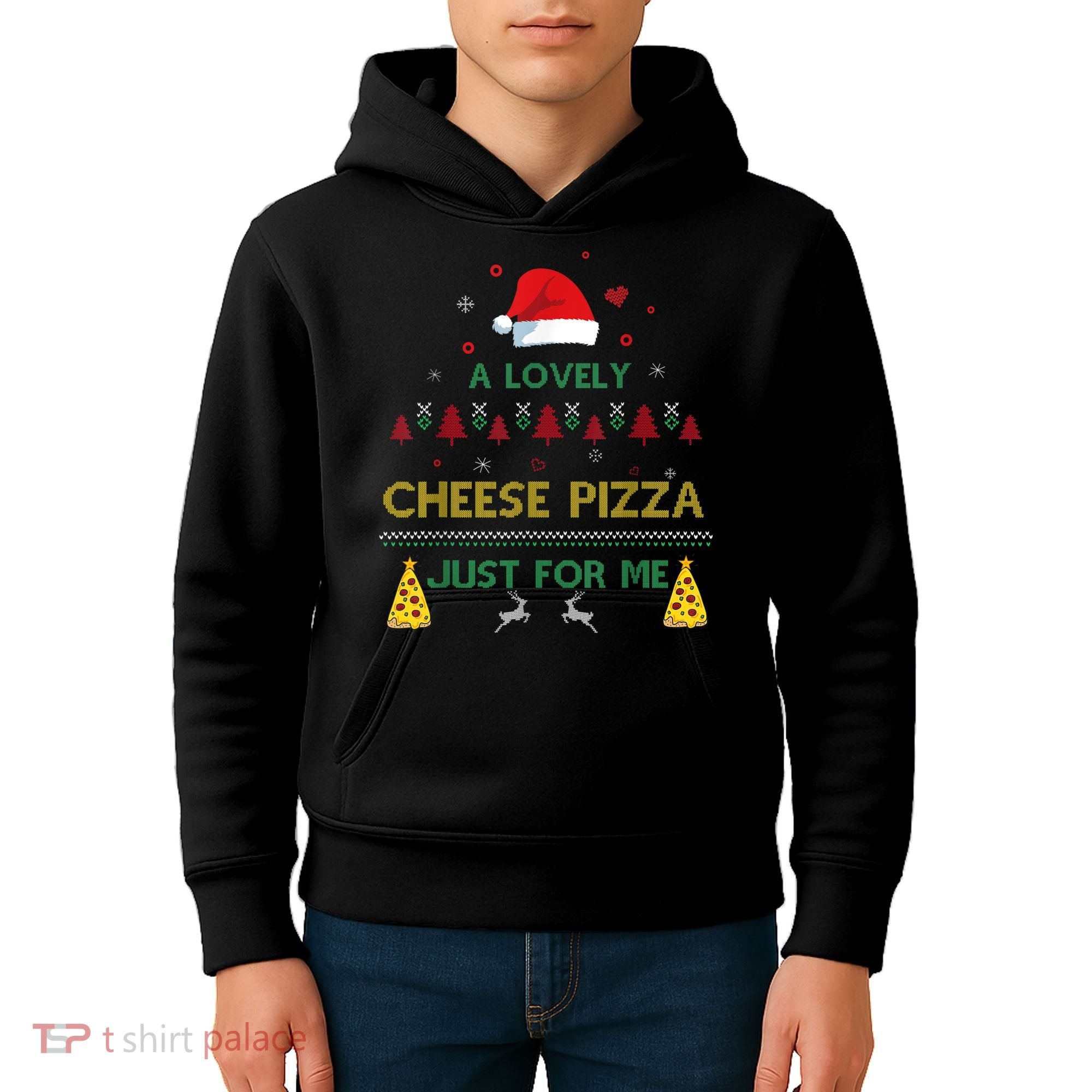 A Lovely Cheese Pizza Alone Funny Kevin X Mas Home Christmas Kids Hoodie