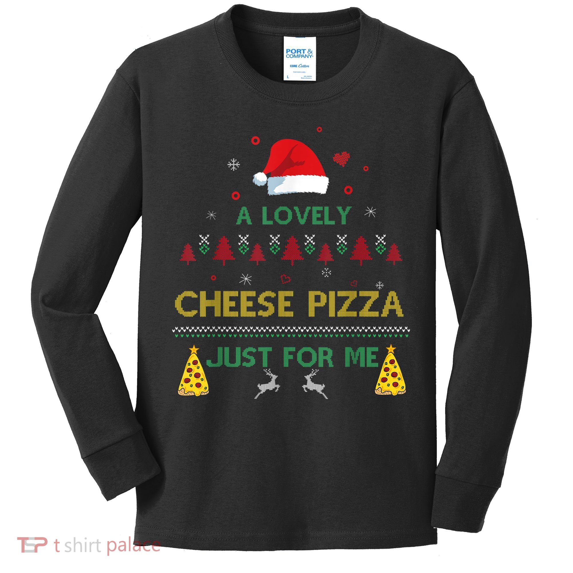 A Lovely Cheese Pizza Alone Funny Kevin X Mas Home Christmas Kids Long Sleeve Shirt
