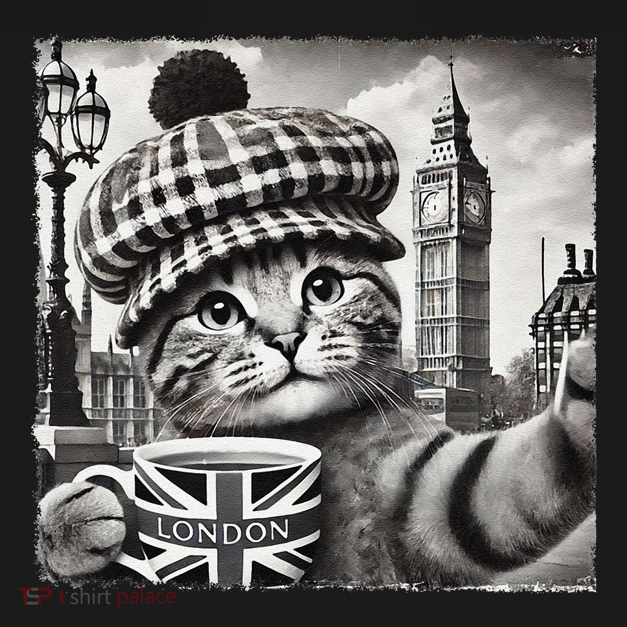 Adorable London Cat Uk Jack Mug With Big Ben Bucket Hat