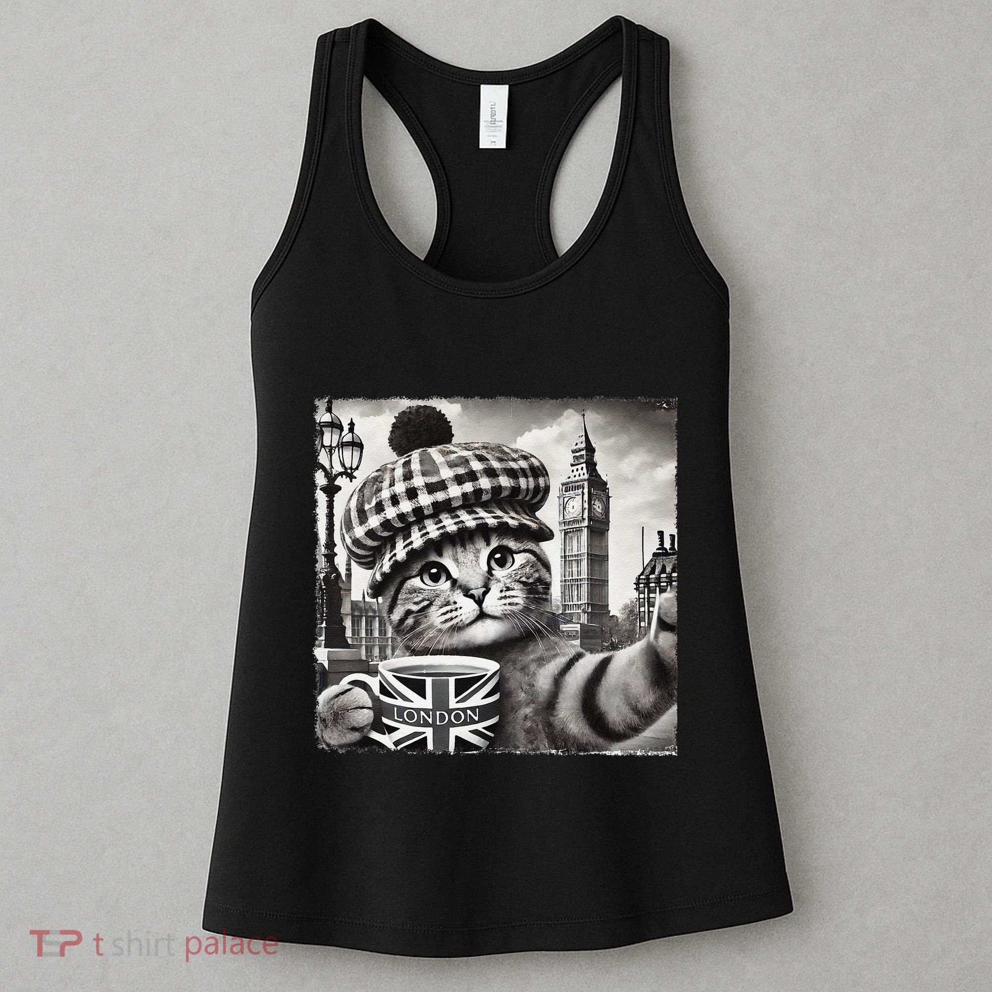 Adorable London Cat Uk Jack Mug With Big Ben Women's Tank Top