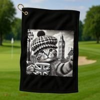 Adorable London Cat Uk Jack Mug With Big Ben Golf Towel thumb 1