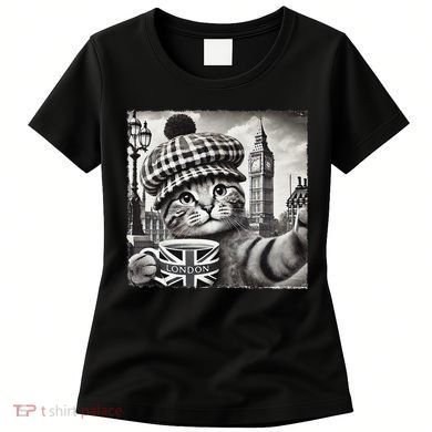 Adorable London Cat Uk Jack Mug With Big Ben Women's T-Shirt