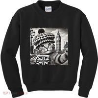 Adorable London Cat Uk Jack Mug With Big Ben Kids Sweatshirt thumb 0