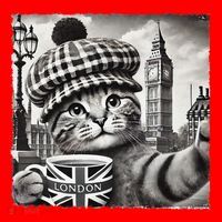 Adorable London Cat Uk Jack Mug With Big Ben Santa Hat thumb 1