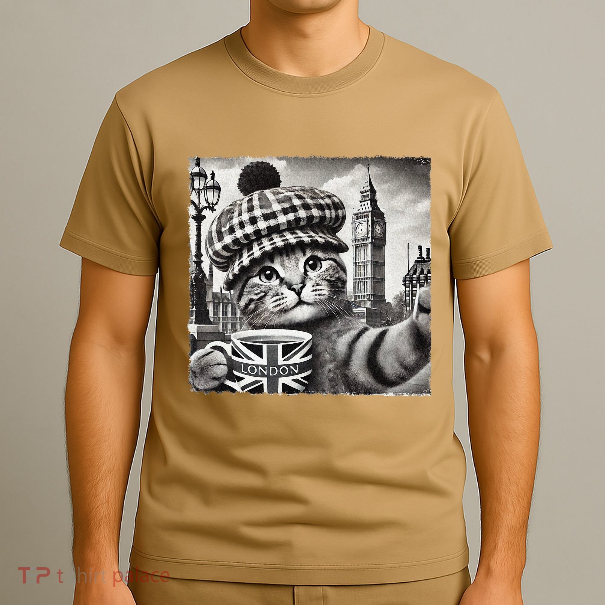 Adorable London Cat Uk Jack Mug With Big Ben T-Shirt