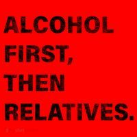 Alcohol First Then Relatives Santa Hat thumb 1