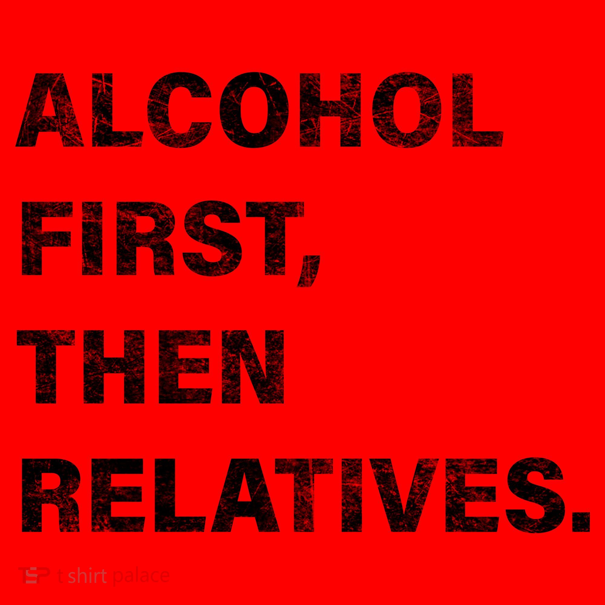 Alcohol First Then Relatives Santa Hat