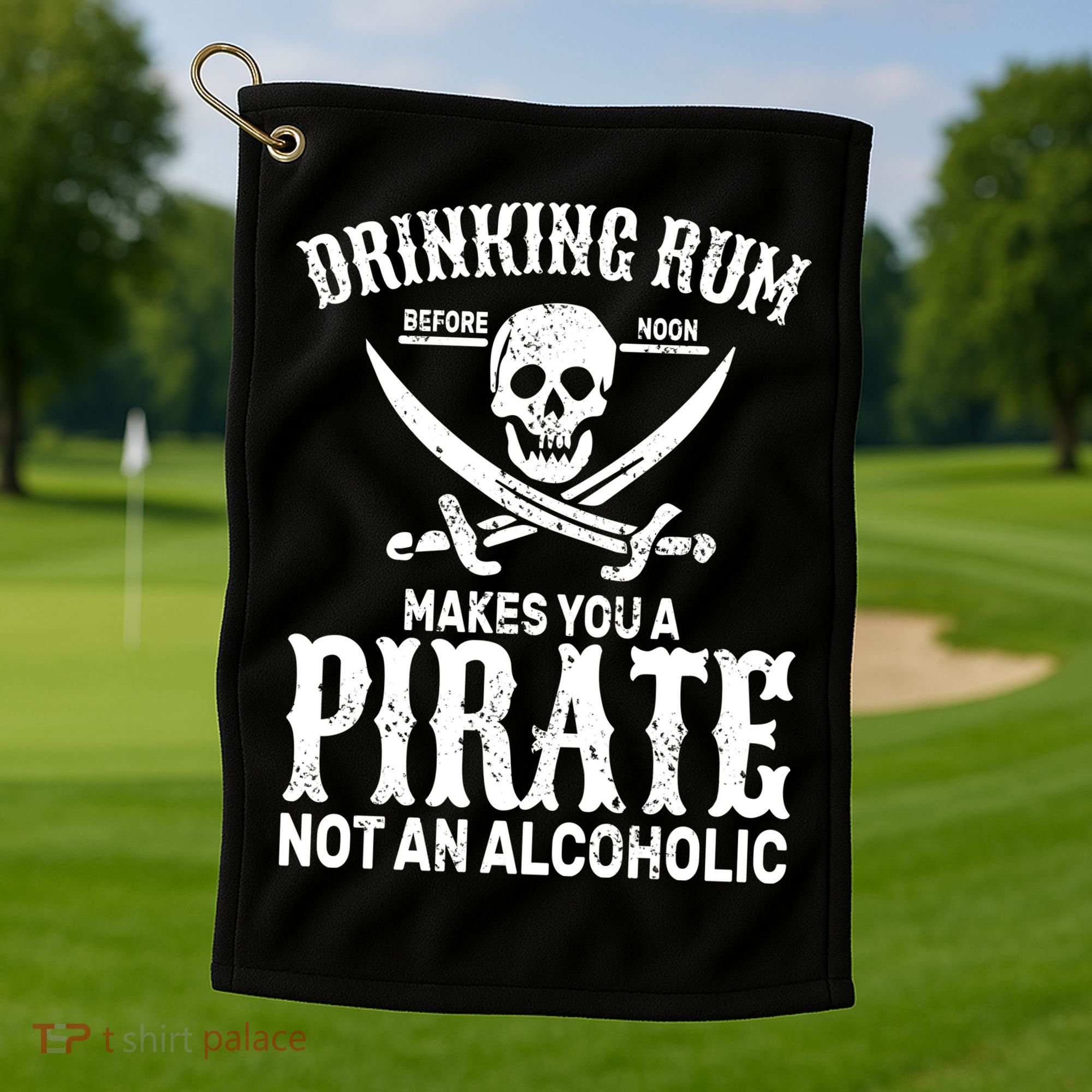 Alcoholic Pirate Golf Towel