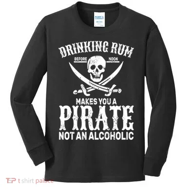 Alcoholic Pirate Kids Long Sleeve Shirt