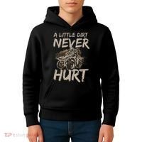 A Little Dirt Never Hurt Atv 4 Wheeler Kids Hoodie thumb 4